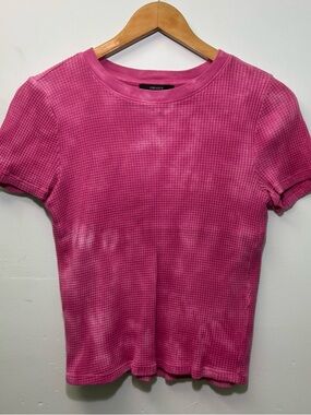 Forever 21 Hot Pink Waffle Knit Short Sleeve Tee